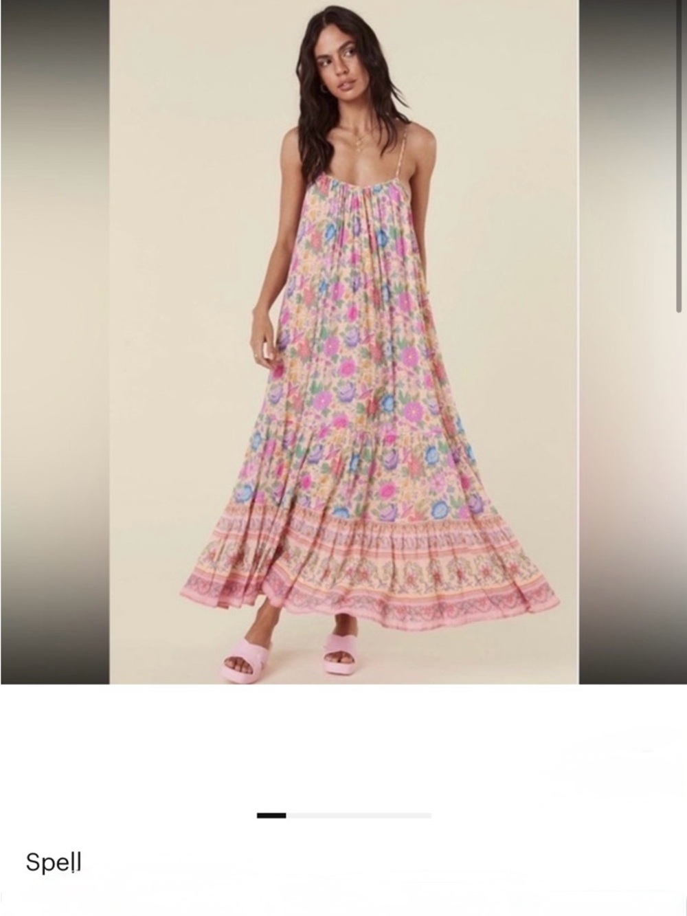 Spell Floral Pink & Blue Maxi Dress